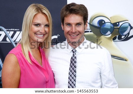 NEW YORK-JULY 9: Race car driver Will Power and wife Elizabeth attend the premiere of 