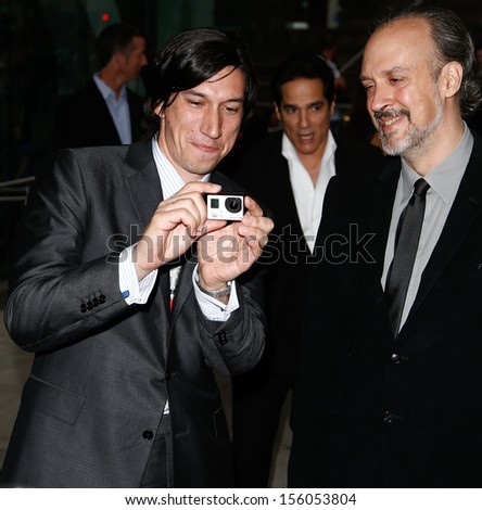 NEW YORK-SEP 27: Actor Adam Driver (L) and New York Film Festival Director of Programming & Selection Committee Chair Kent Jones seen filming \