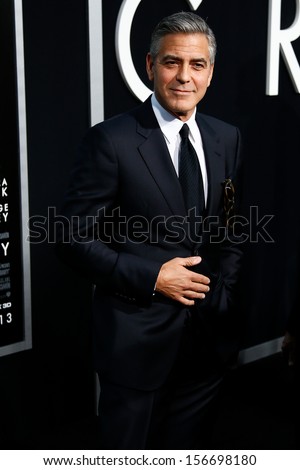 New York-Oct 1: Actor George Clooney Attends The \'Gravity\' Premiere At Amc Lincoln Square Theater On October 1, 2013 In New York City.