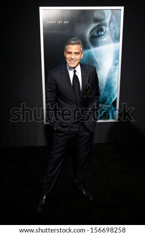 NEW YORK-OCT 1: Actor George Clooney attends the \'Gravity\' premiere at AMC Lincoln Square Theater on October 1, 2013 in New York City.
