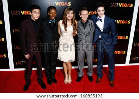 NEW YORK- OCT 29: Actress Olivia Struck (c) and cast members attend the premiere of \'Last Vegas\' at the Ziegfeld Theatre on October 29, 2013 in New York City.