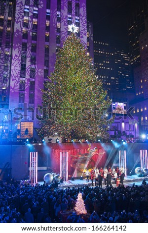 NEW YORK-DEC 4: Atmosphere at the 81st Annual Rockefeller Center Christmas Tree Lighting Concert and Ceremony on December 4, 2013 in New York City.
