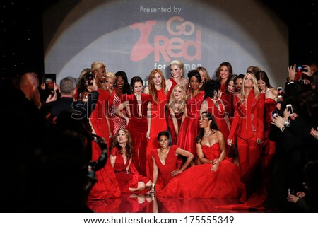 New York-Feb 6: Celebrities On Runway At Go Red For Women-The Heart Truth Red Dress Collection Fashion Show During Mercedes-Benz Fashion Week At Lincoln Center On February 6, 2014 In New York City.