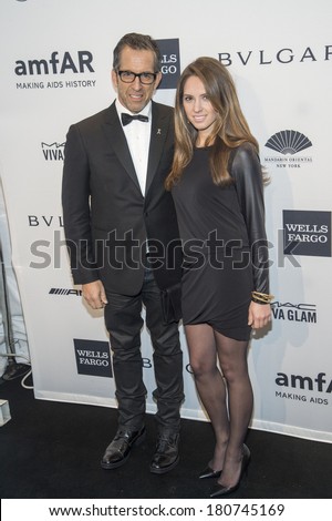 NEW YORK-FEB 5: Designer Kenneth Cole and Emily Cole attend the 2014 amfAR New York Gala at Cipriani Wall Street on February 5, 2014 in New York City.