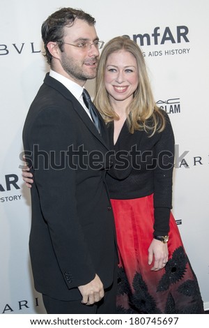 NEW YORK-FEB 5: Marc Mezvinsky and Chelsea Clinton attend the 2014 amfAR New York Gala at Cipriani Wall Street on February 5, 2014 in New York City.