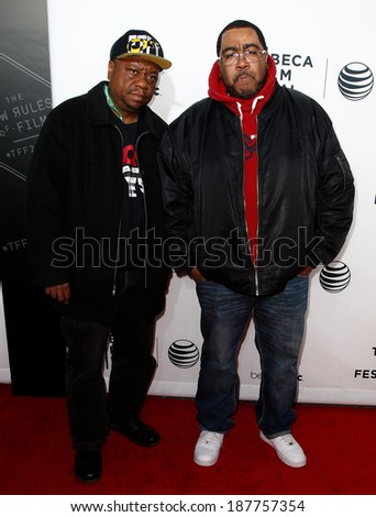 NEW YORK-APR 16: Rapper Special K (L) and Teddy Ted attend the premiere of 