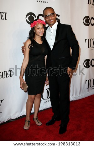 NEW YORK-JUNE 8: Rapper T.I. and daughter Deyjah Imani Harris attend American Theatre Wing\'s 68th Annual Tony Awards at Radio City Music Hall on June 8, 2014 in New York City.