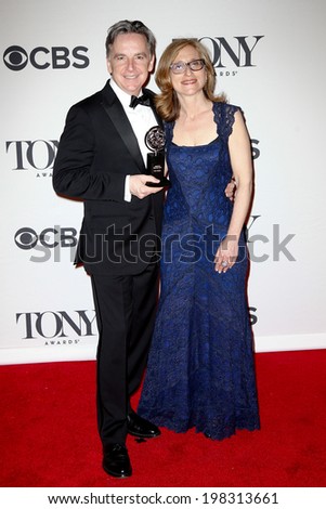 NEW YORK-JUNE 8: Artistic director James Houghton (L) and Executive Director Erika Mallin at American Theatre Wing\'s 68th Annual Tony Awards at Radio City Music Hall on June 8, 2014 in New York City.