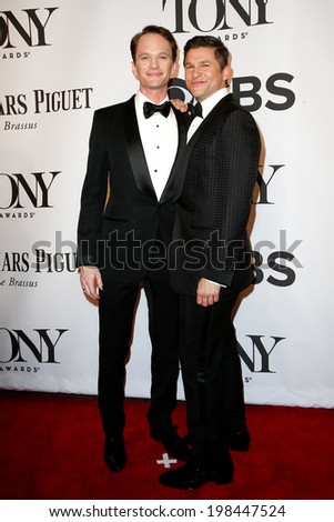 NEW YORK-JUNE 8: Actor Neil Patrick Harris (L) and David Burtka attend American Theatre Wing\'s 68th Annual Tony Awards at Radio City Music Hall on June 8, 2014 in New York City.