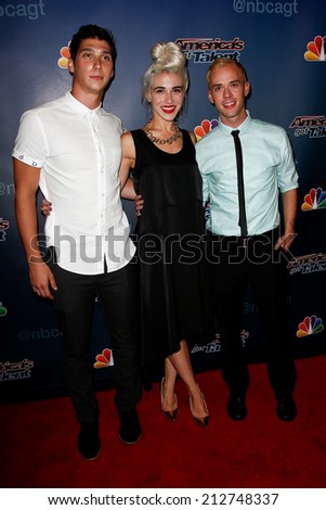 NEW YORK-AUG 13: Members of the Bad Boys of Ballet attend the backstage post-show red carpet for NBC\'s \'America\'s Got Talent\' Season 9 at Radio City Music Hall on August 13, 2014 in New York City.