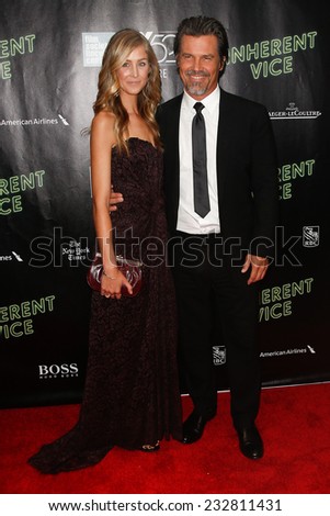 NEW YORK-OCT 4: Josh Brolin (R) & Kathryn Boyd attend the \'Inherent Vice\' Centerpiece Gala Presentation & Premiere at New York Film Festival at Alice Tully Hall on October 4, 2014 in New York City.