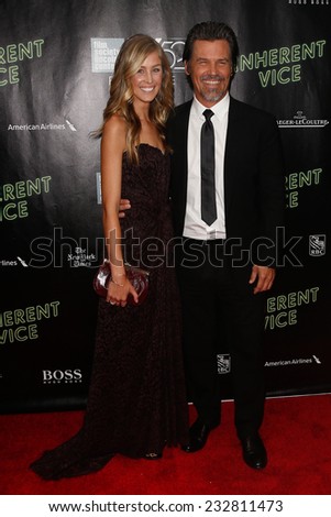NEW YORK-OCT 4: Josh Brolin (R) & Kathryn Boyd attend the \'Inherent Vice\' Centerpiece Gala Presentation & Premiere at New York Film Festival at Alice Tully Hall on October 4, 2014 in New York City.