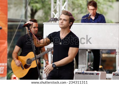 NEW YORK-AUG 22: Country music singer Hunter Hayes performs in concert at NBC\'s \'Today Show\' at Rockefeller Plaza on August 22, 2014 in New York City.