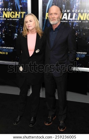 NEW YORK-MAR 9: Actor Ed Harris (R) and wife Amy Madigan attend the premiere of \