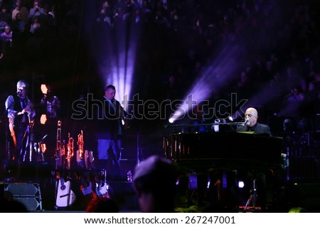 NEW YORK-APR 3: Singer/songwriter Billy Joel performs in concert at Madison Square Garden on April 3, 2015 in New York City.
