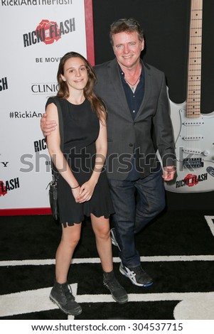 NEW YORK-AUG 3: Actor Aidan Quinn (R) and daughter Ava Quinnn attend the \'Ricki And The Flash\' New York premiere at AMC Lincoln Square Theater on August 3, 2015 in New York City.