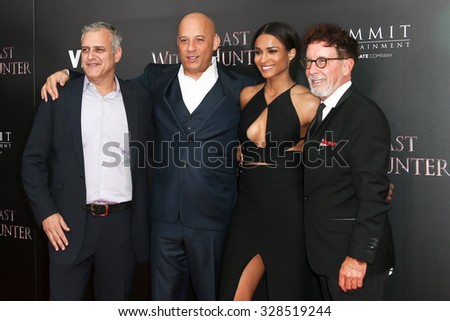 NEW YORK-OCT 13: (L-R) Producer Bernie Goldmann, Vin Diesel, Ciara and Mark Canton attend \'The Last Witch Hunter\' New York premiere at AMC Loews Lincoln Square on October 13, 2015 in New York City.