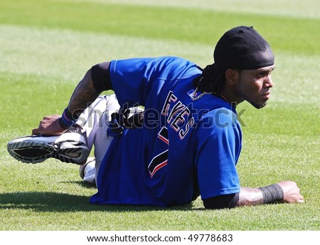 PORT ST. LUCIE, FLORIDA - MARCH 24: NY Mets shortstop Jose Reyes during spring training workouts after being cleared by doctors due to an overactive thyroid on March 24, 2010 in Port St. Lucie, Fla.
