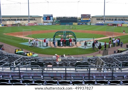 JUPITER, FLORIDA - MARCH 25: The view of the field at Roger Dean Stadium during a spring training game on March 25, 2010 in Jupiter, Fla.