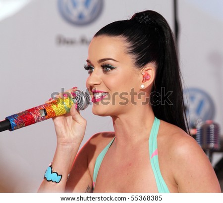 stock photo NEW YORK JUNE 15 Singer Katy Perry performs at the world