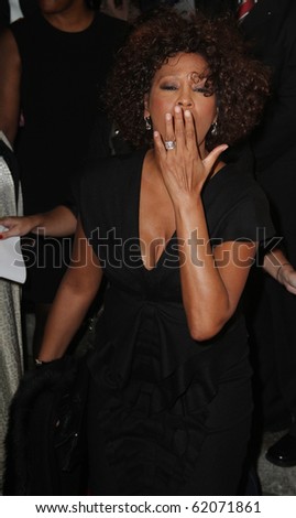 NEW YORK - SEPTEMBER 30: Singer Whitney Houston attends the Keep A Child Alive\'s Black Ball hosted by Alicia Keys at the Hammerstein Ballroom on September 30, 2010 in New York City.