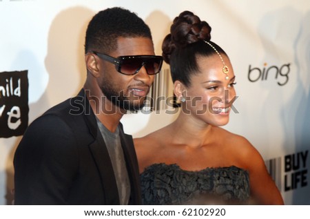 NEW YORK - SEPTEMBER 30: Singers Usher and Alicia Keys attend the Keep A Child Alive\'s Black Ball at the Hammerstein Ballroom on September 30, 2010 in New York City.