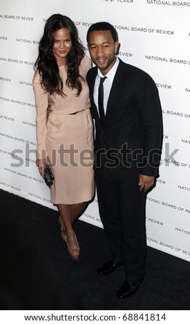NEW YORK - JAN 11: Christine Teigen and John Legend attend the 2011 National Board of Review of Motion Pictures Gala at Cipriani\'s on January 11, 2011 in New York City.