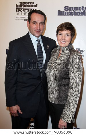 NEW YORK, NY - DECEMBER 6: Mike and Mickie Kryzewski attend the 2011 Sports Illustrated Sportsman of the Year award presentation at The IAC Building on December 6, 2011 in New York City.