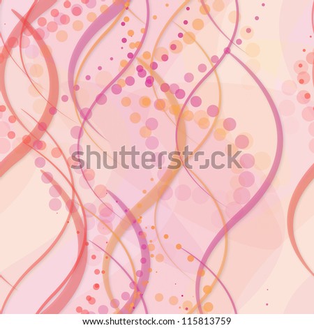 seamless delicate background pink yellow circles and curvy lines