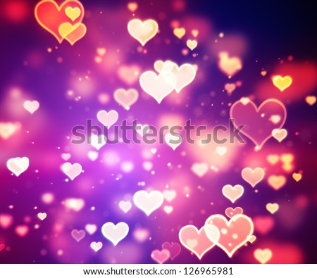magenta shining hearts bokeh romantic background