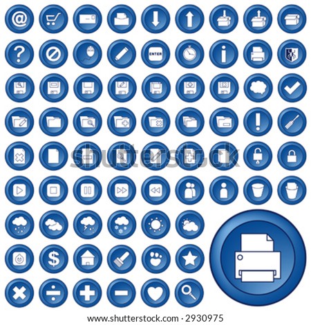 Vector Blue Icon Set - 2930975 : Shutterstock