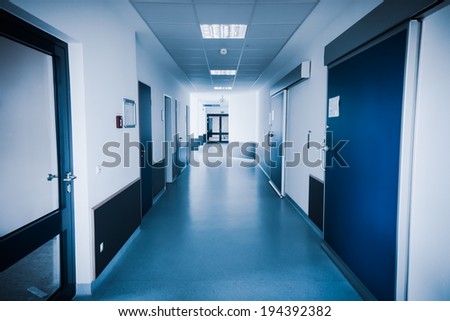 interior of hospital.  corridor in hospital.