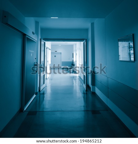 corridor in the hospital.  hospital interior architecture