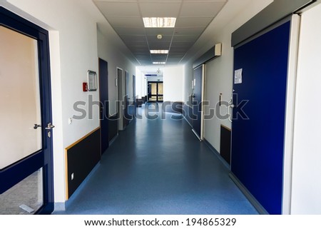 interior of hospital. corridor in hospital.