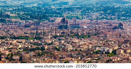 The panorama of Florence old city, Italy.  Florence, city of art, history and culture - Tuscany