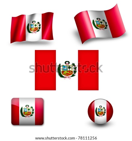 stock photo : Peru flag icon
