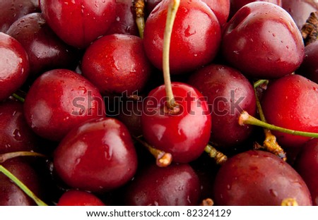Sweet cherry. background. Group of Cherries forming a texture. cherry fruits.