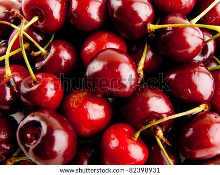 Sweet cherry. background. Group of Cherries forming a texture. cherry fruits.