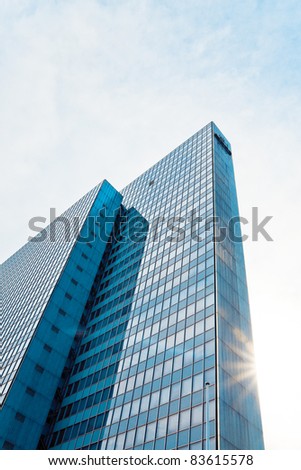 abstract glass skyscraper. Glass wall of office buildings. modern glass silhouettes. Modern office.