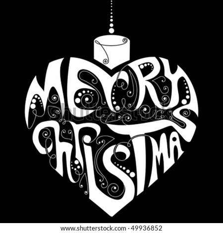 merry christmas logo black and white. stock vector : black & white Merry Christmas decoration