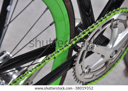 Green Colorful Bicycle Chain Ring