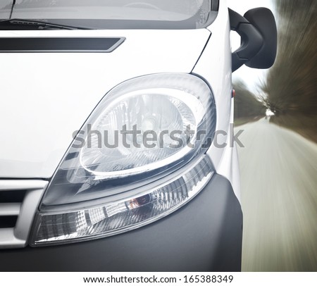 car driving on road on  high speeds,