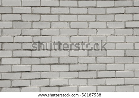 White brick wall brickwork. Detail of a white brick wall.