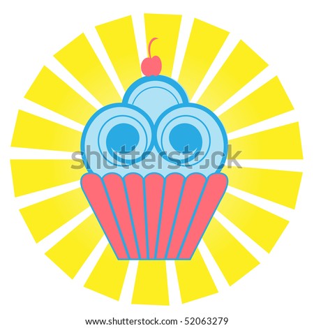 cute cupcakes cartoon. stock vector : Cute Cupcake