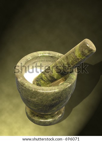 A photo of mortar and pestle set crushing some powder