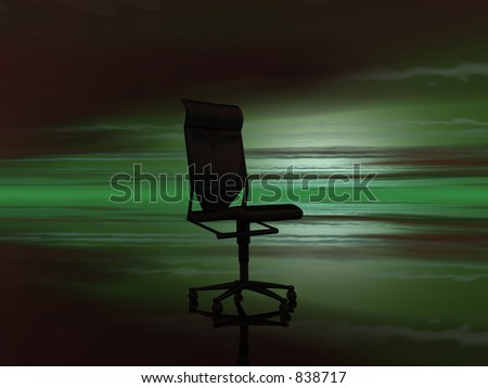 A rendering of a business chair in the clouds