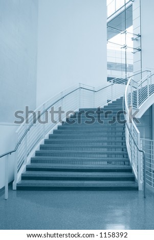 A photo of stairs in a high tech company