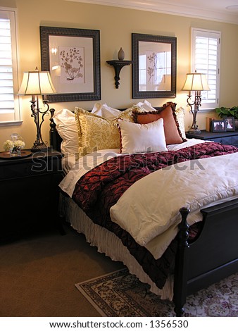 Beautiful Bedroom Interior Stock Photo 1356530 : Shutte