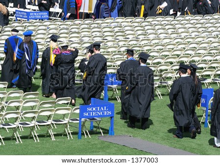 Students walking into a graduation ceremony