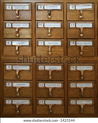 Wooden card catalog